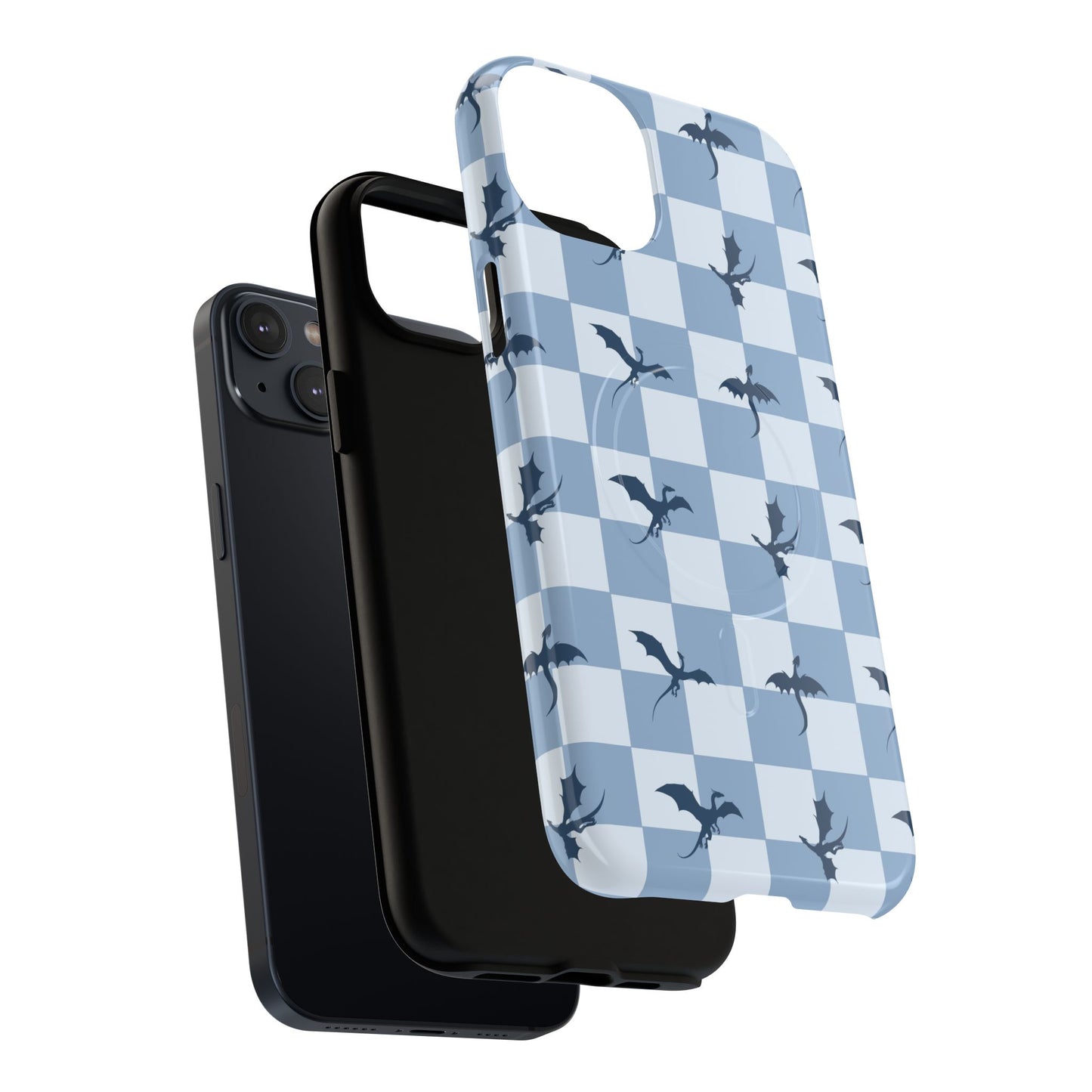 Dragon Check Phone Case — Blue