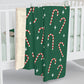 Green Candy Cane Sherpa Blanket