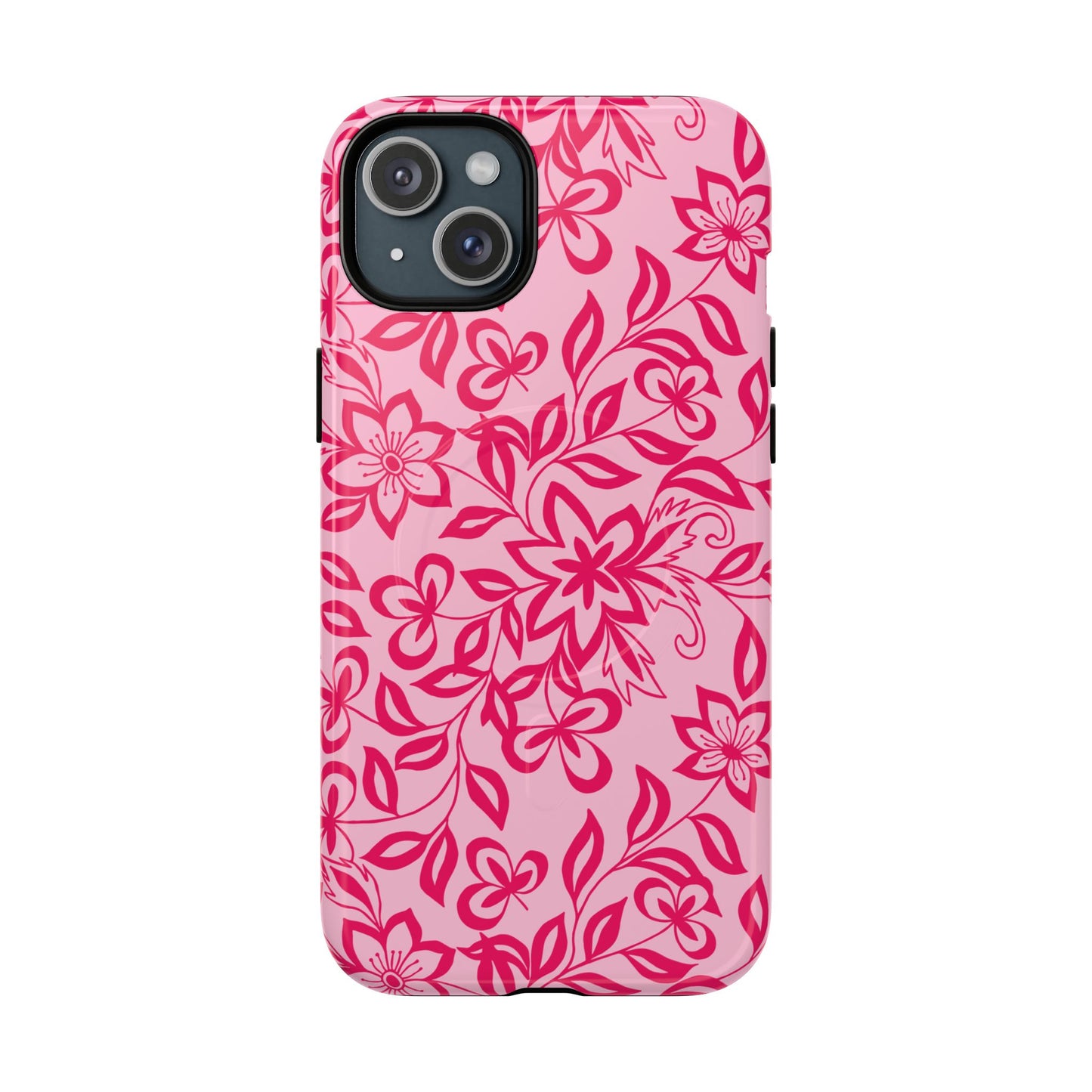 Hot Pink Floral iPhone Case