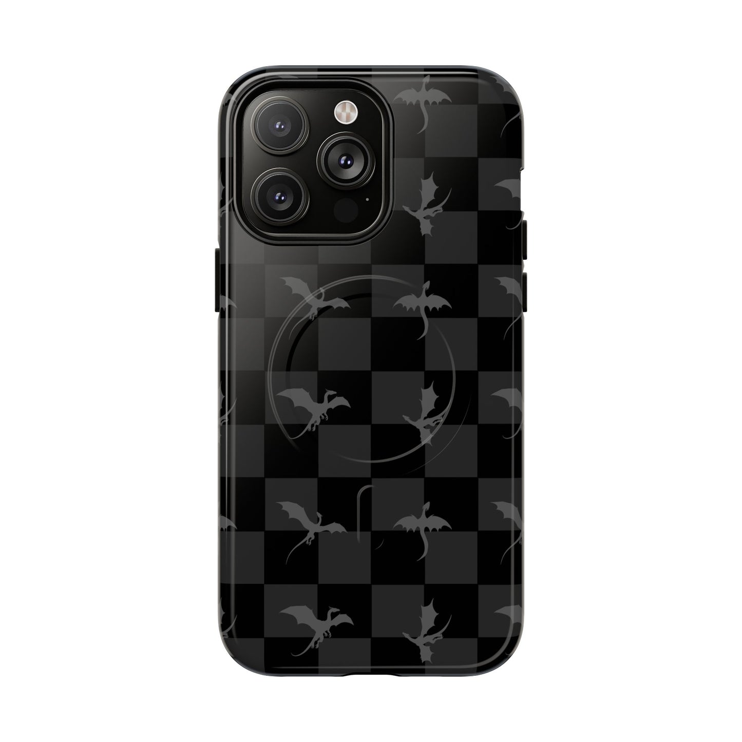 Dragon Check Phone Case — Grey
