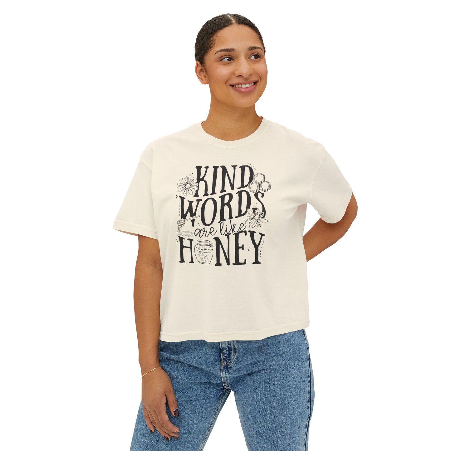 Kind Words Are Like Honey (Single Sided) - Faith Crop Tee
