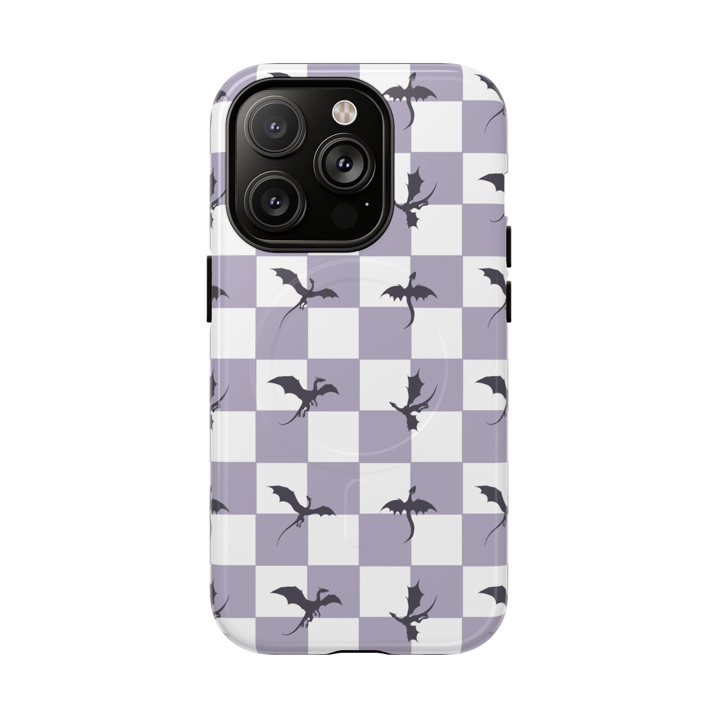 Dragon Check Phone Case — Lavender