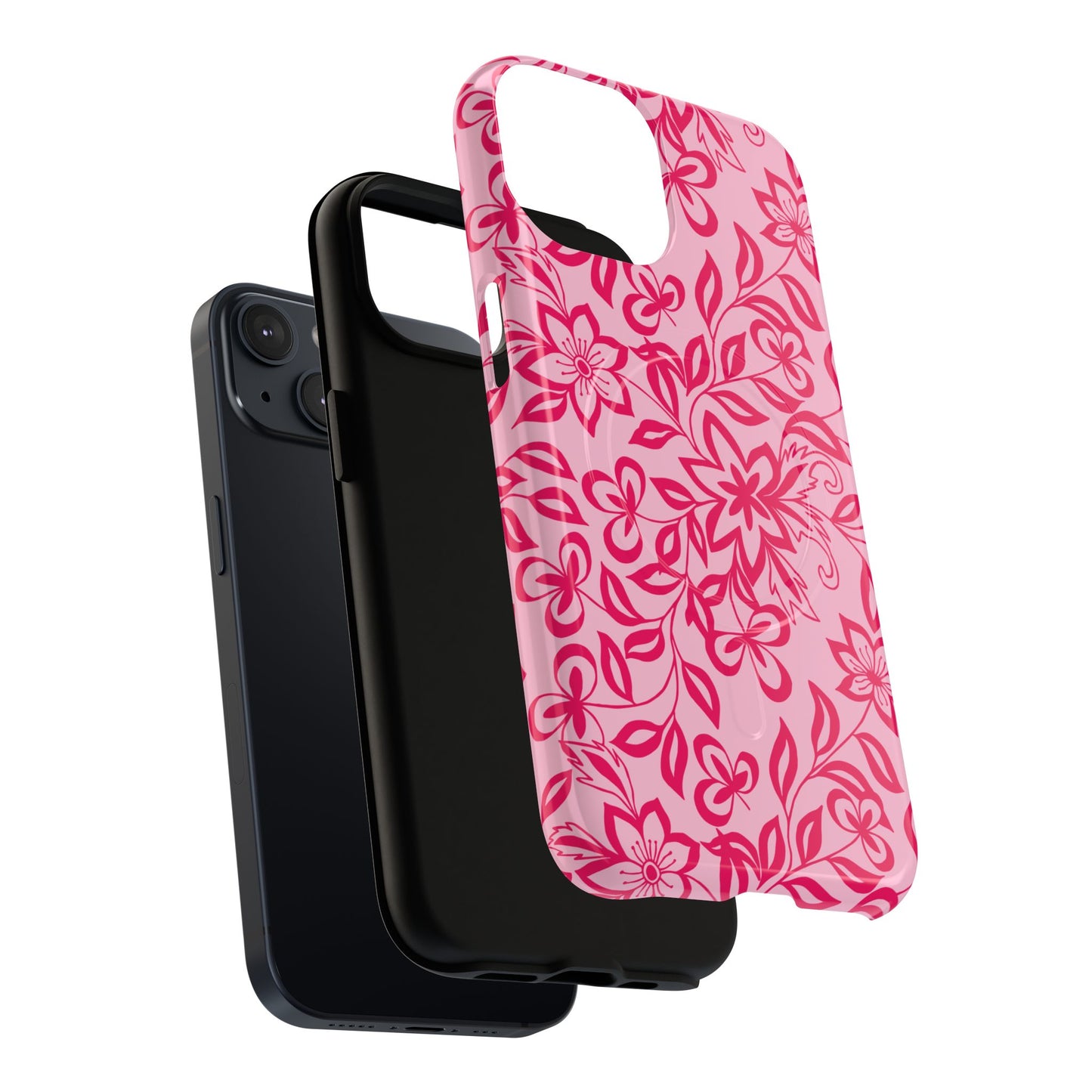 Hot Pink Floral iPhone Case