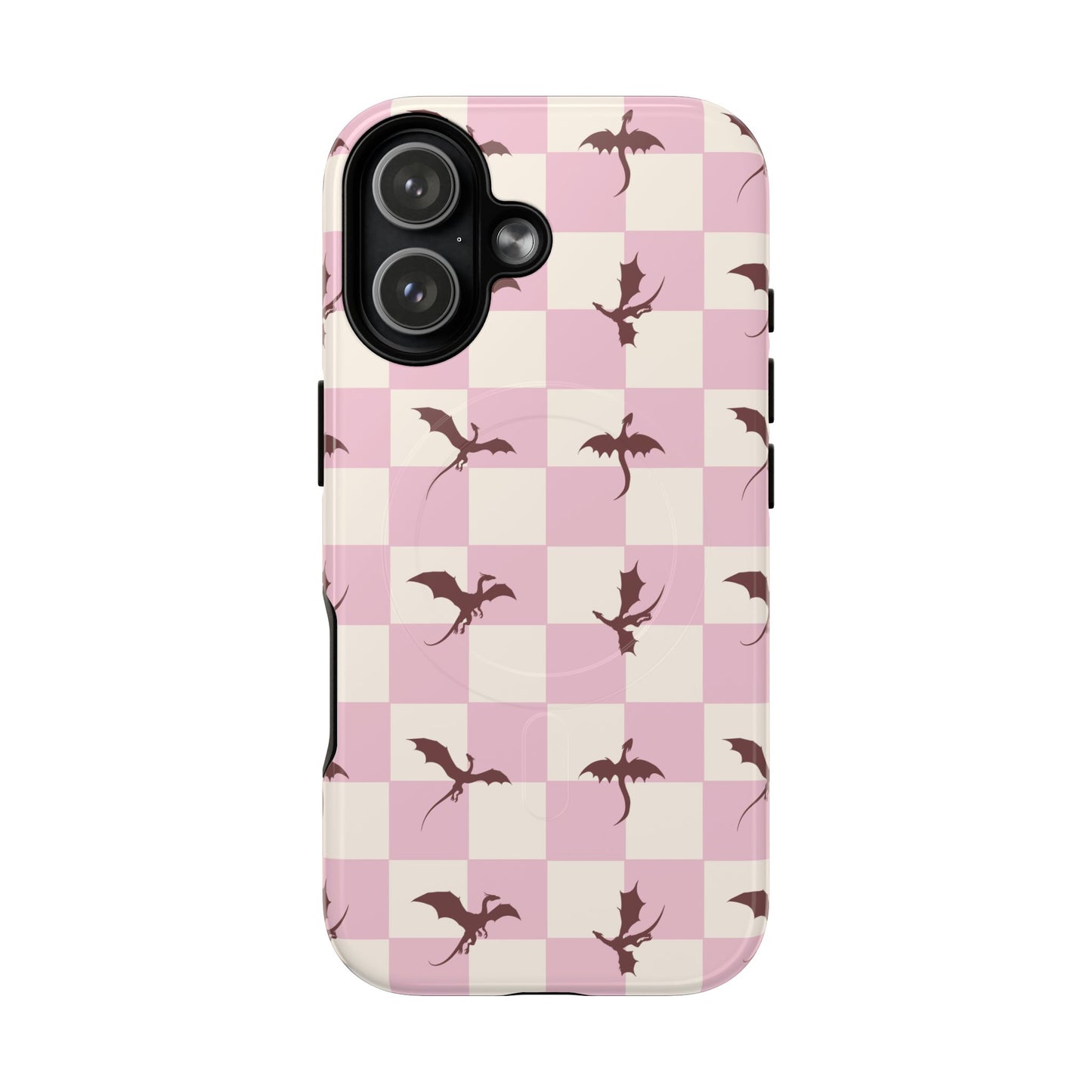 Dragon Check Phone Case — Pink