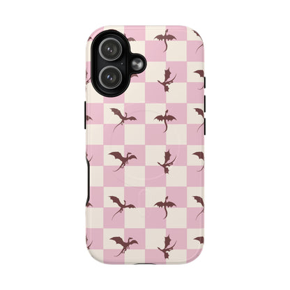 Dragon Check Phone Case — Pink