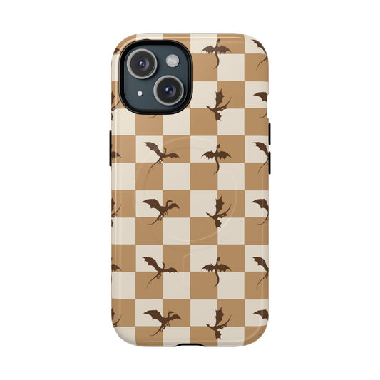 Dragon Check Phone Case — Camel