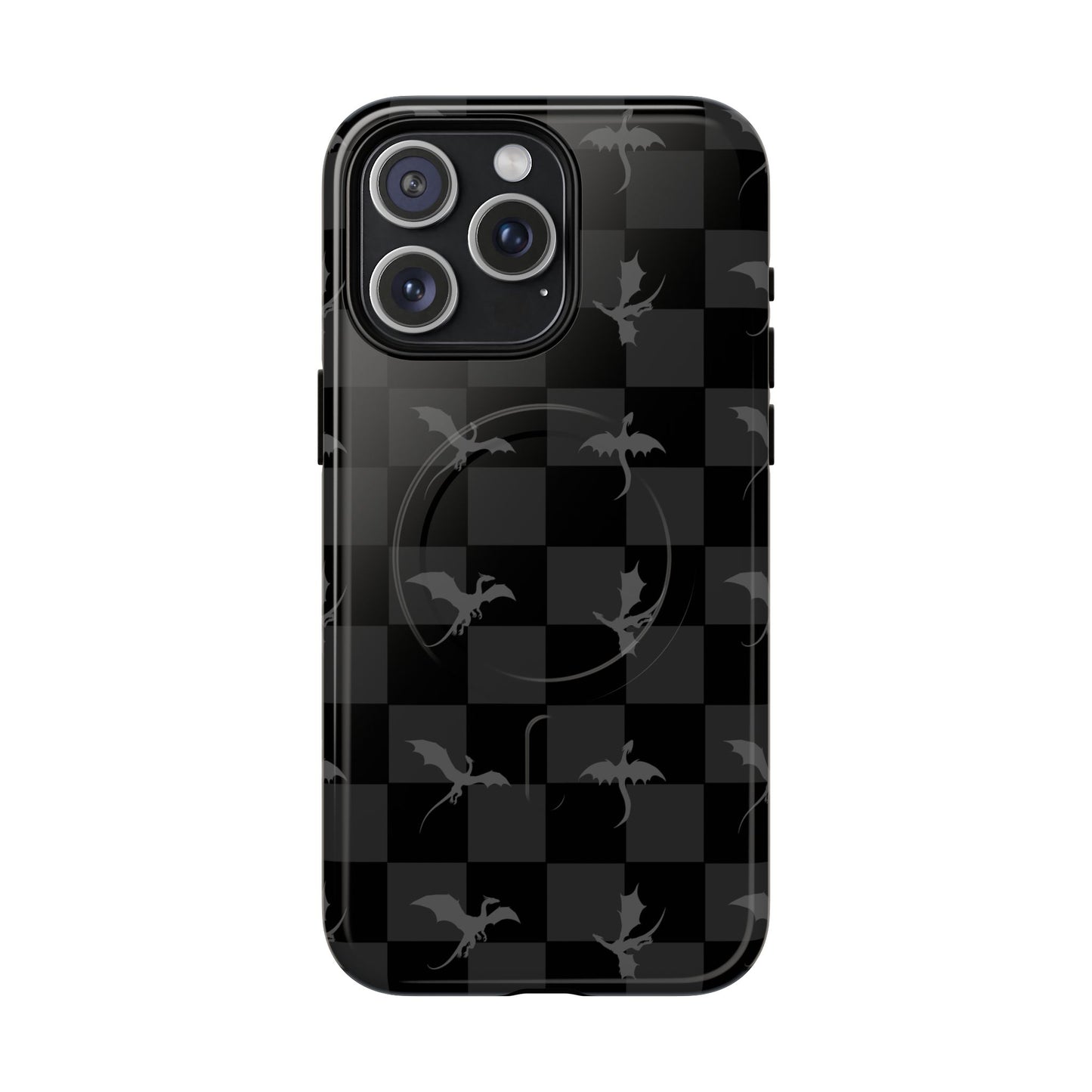 Dragon Check Phone Case — Grey
