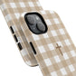 Beige Gingham Cross - Phone Case