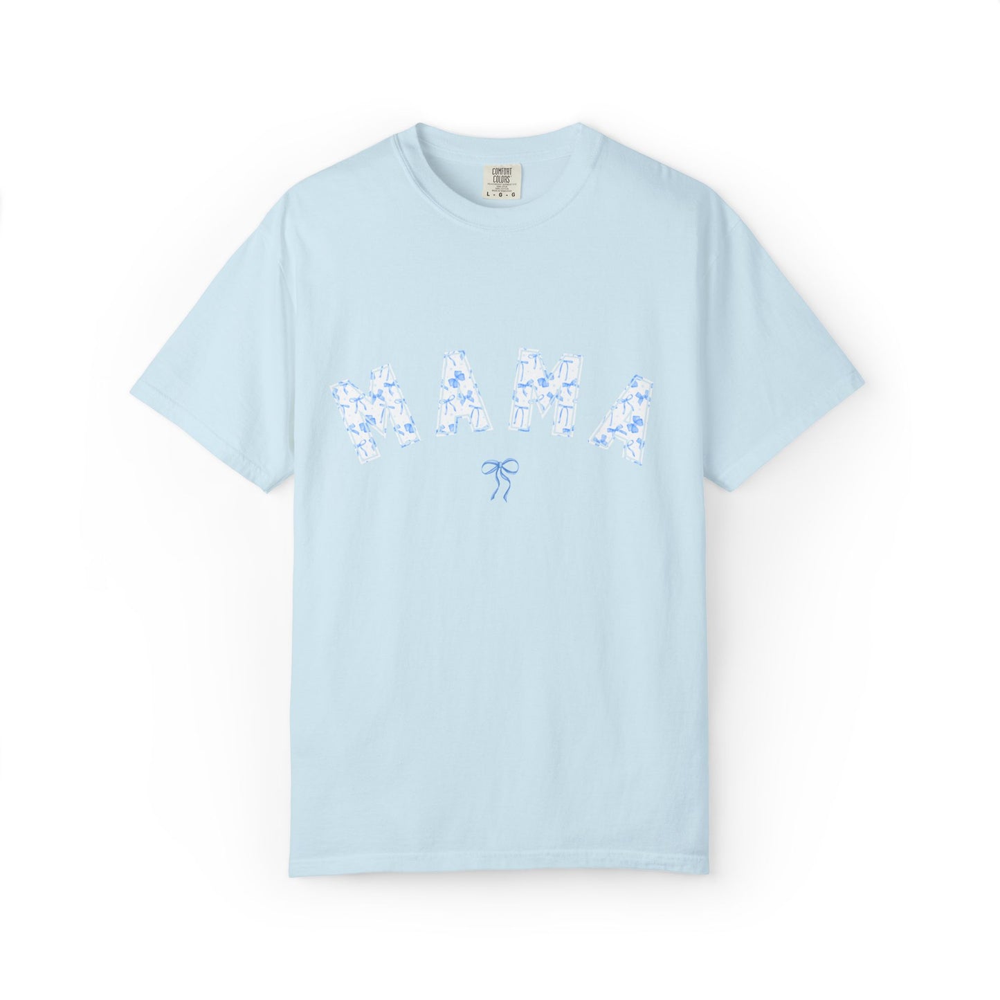 Blue Bow Coquette MAMA - Comfort Colors Tee