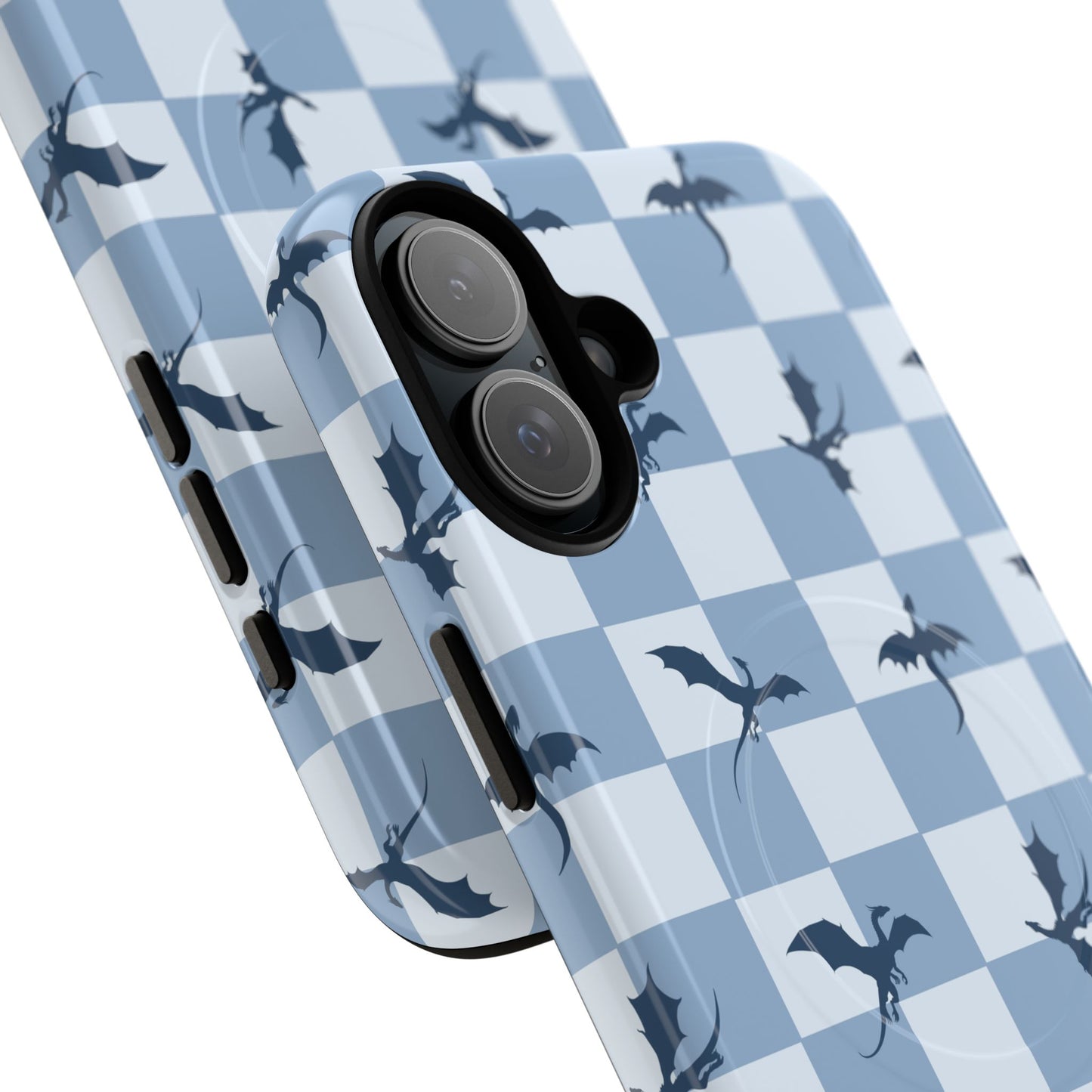 Dragon Check Phone Case — Blue
