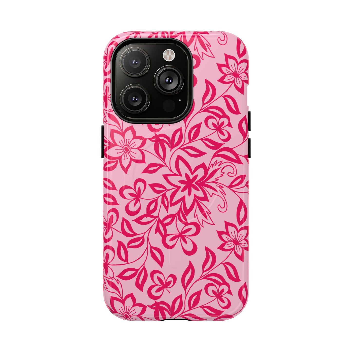 Hot Pink Floral iPhone Case