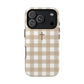 Beige Gingham Cross - Phone Case