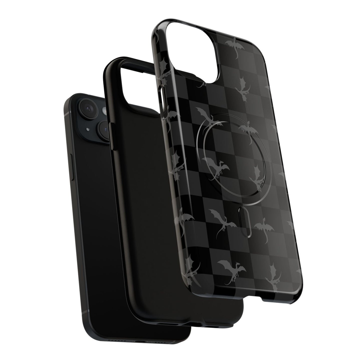 Dragon Check Phone Case — Grey