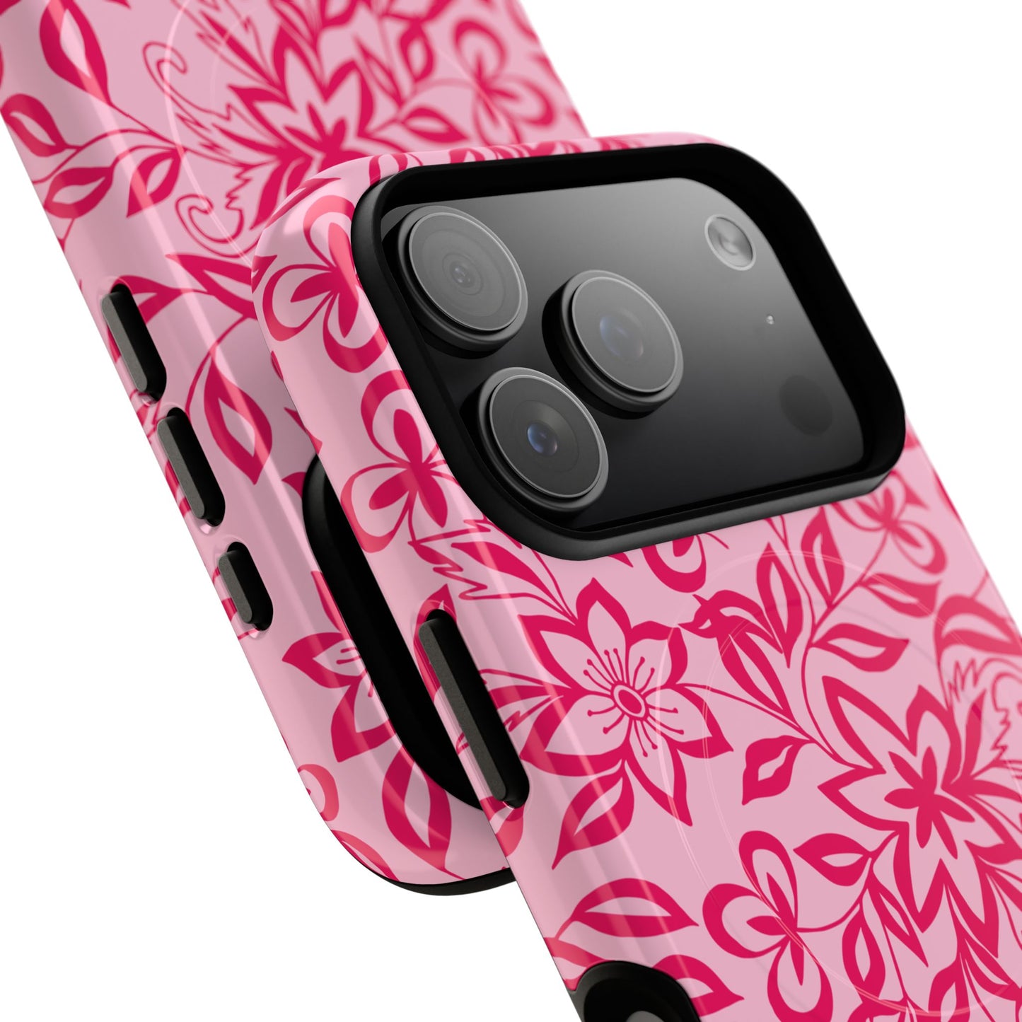 Hot Pink Floral iPhone Case