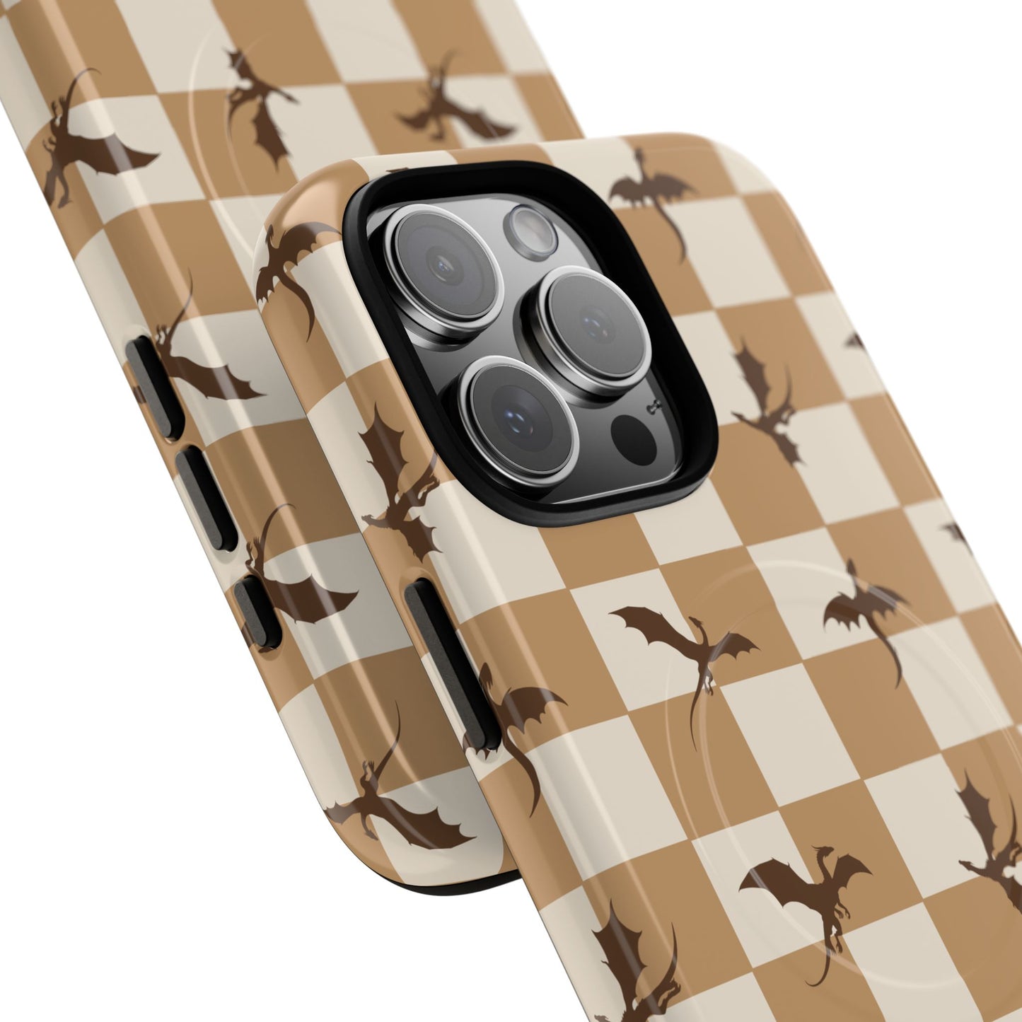 Dragon Check Phone Case — Camel