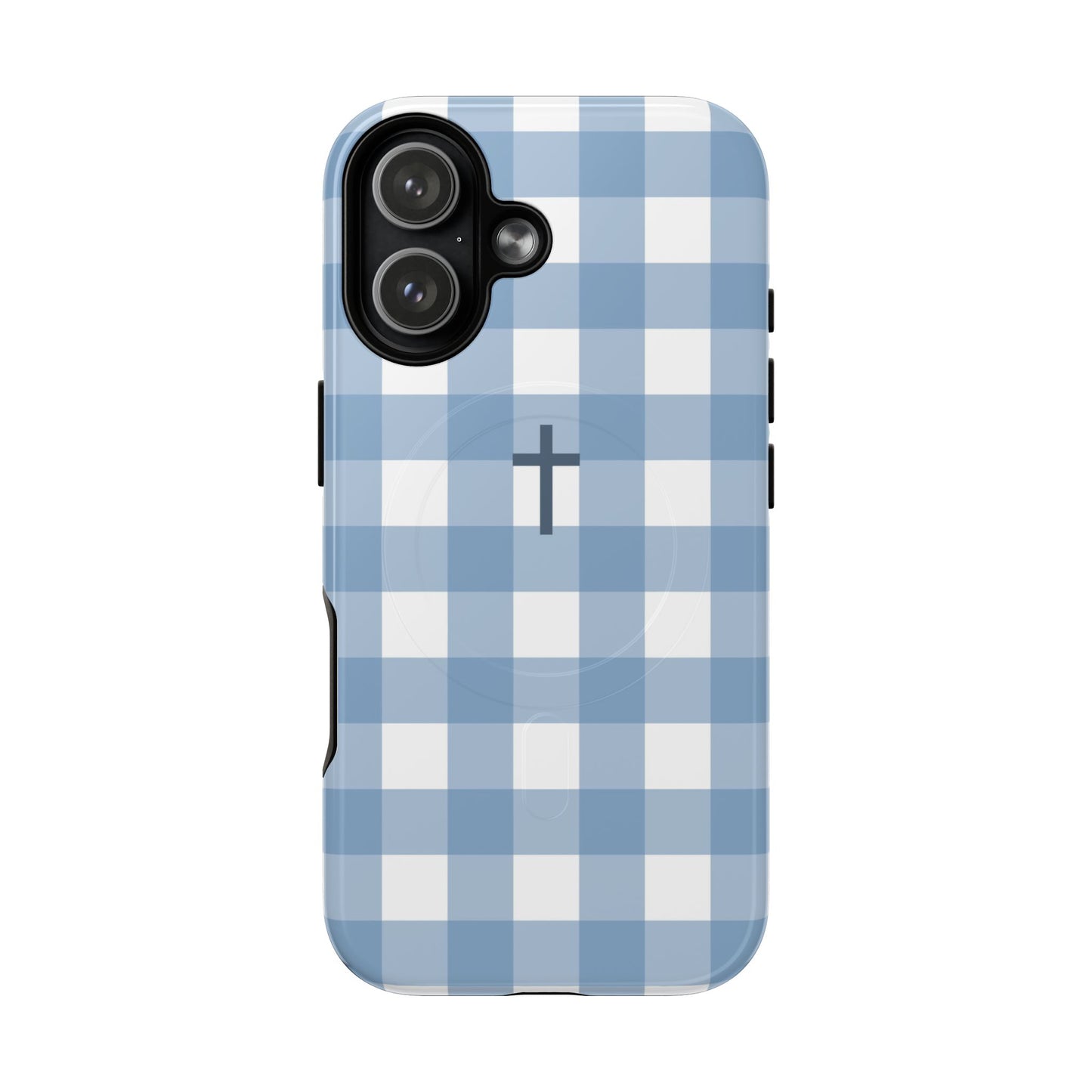 Blue Gingham Cross - Phone Case