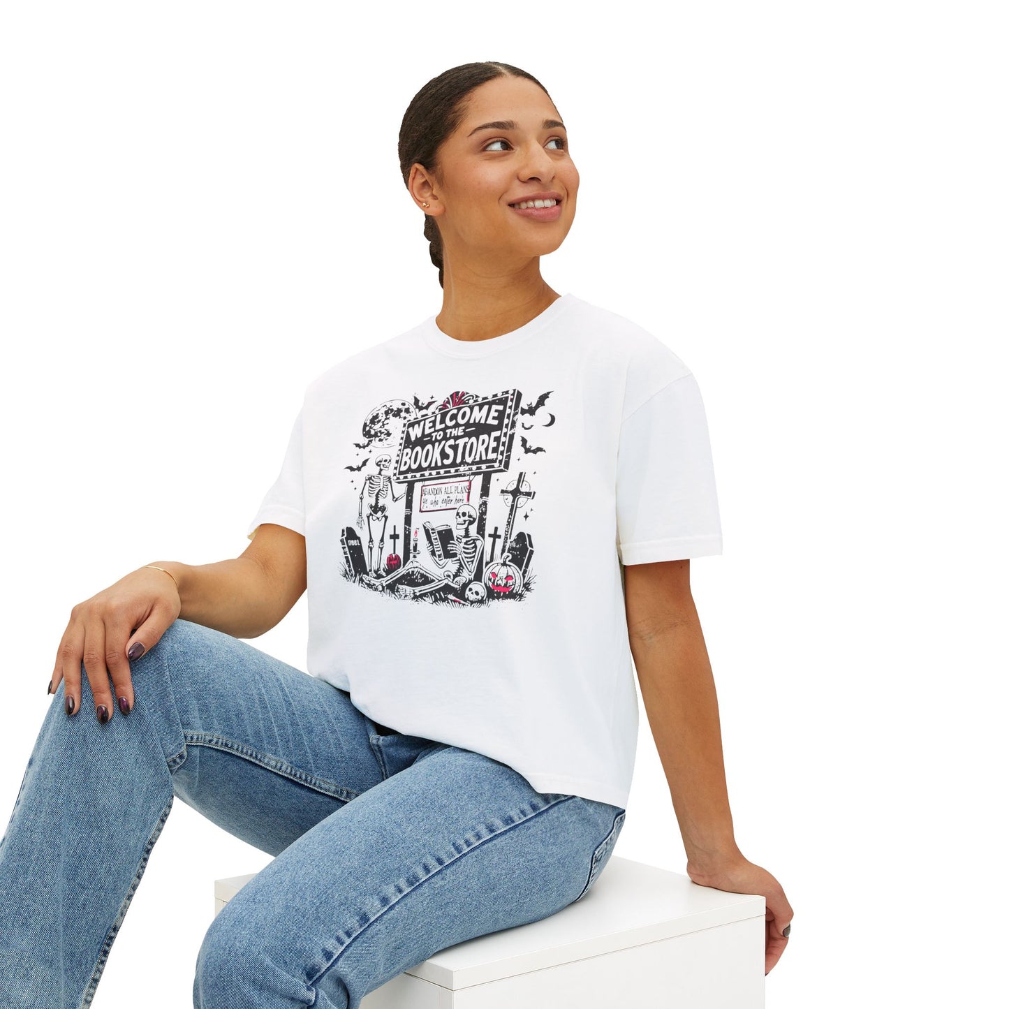 Comfort Colors Crop Tee - Welcome to the Bookstore - Perfect for Book Lovers, Halloween, Cozy Reading Nights, Spooky Vibes