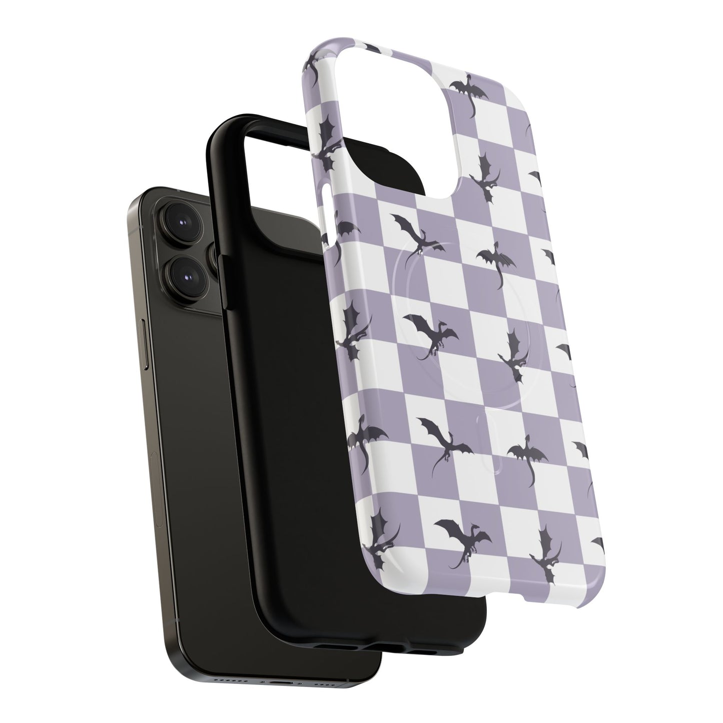 Dragon Check Phone Case — Lavender