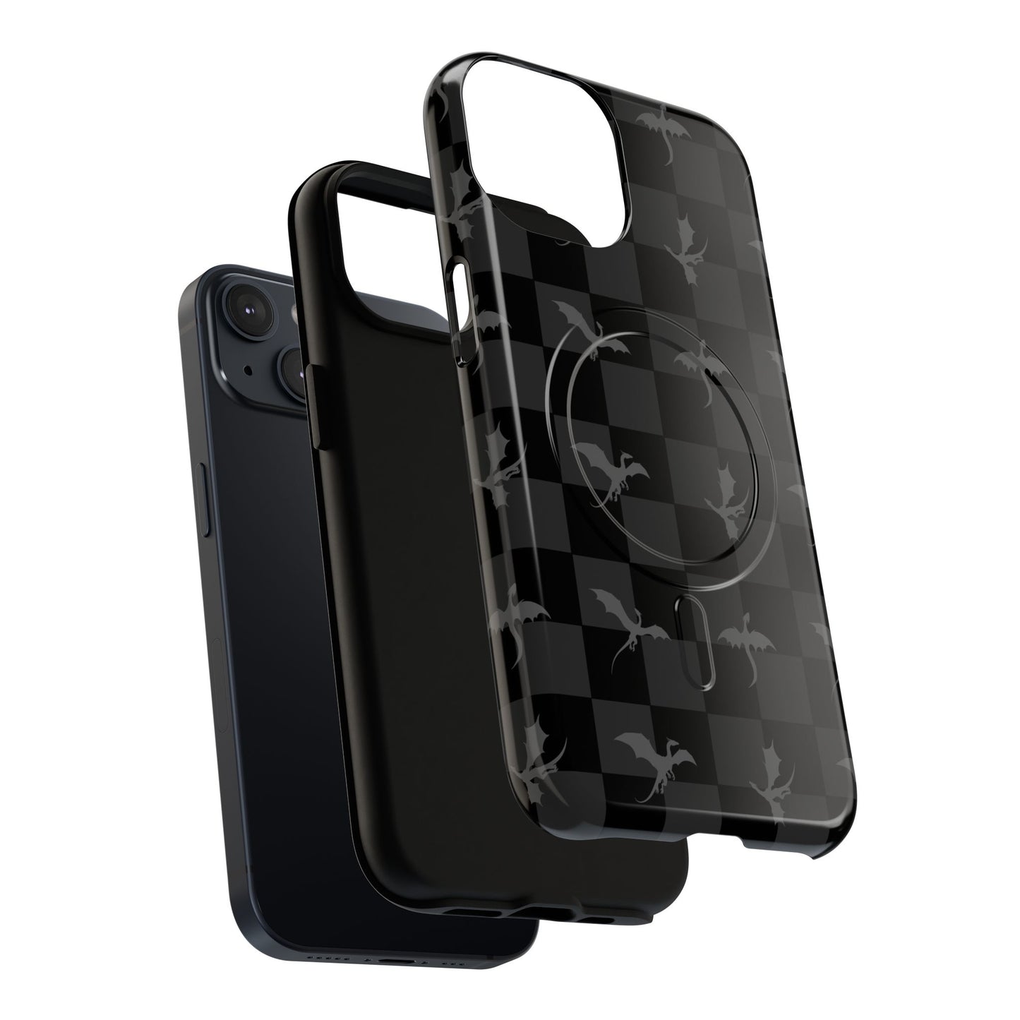 Dragon Check Phone Case — Grey
