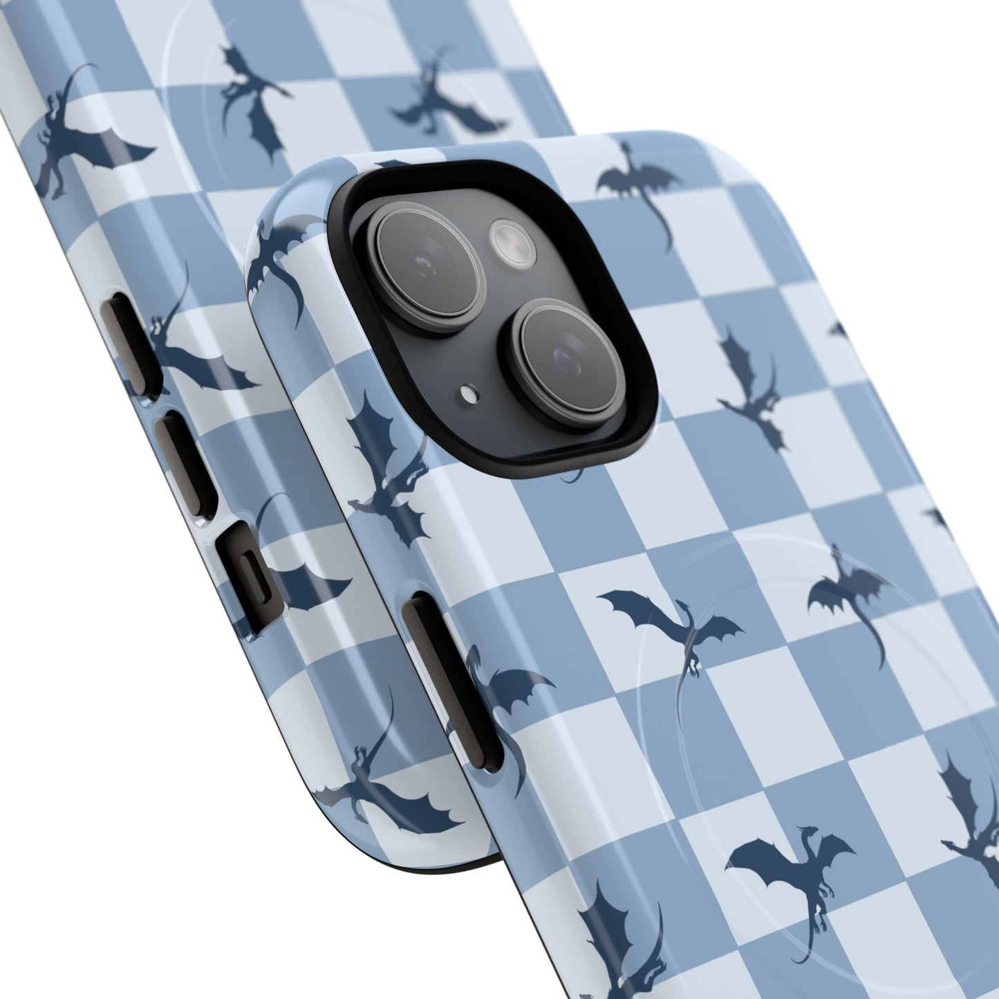 Dragon Check Phone Case — Blue