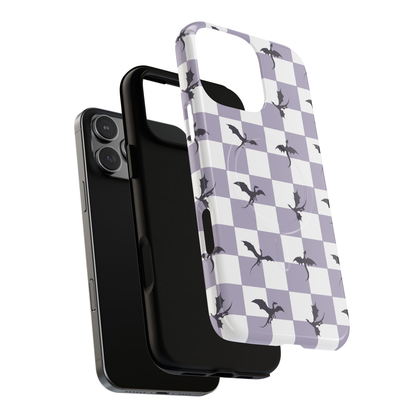 Dragon Check Phone Case — Lavender
