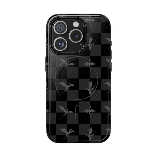 Dragon Check Phone Case — Grey
