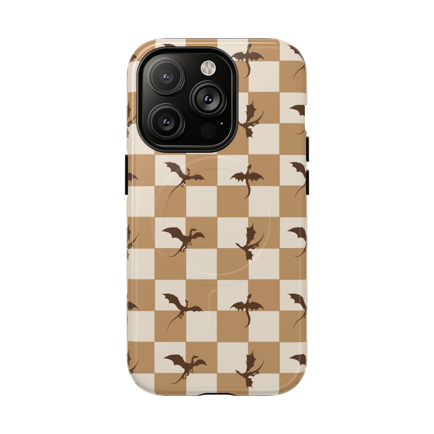 Dragon Check Phone Case — Camel