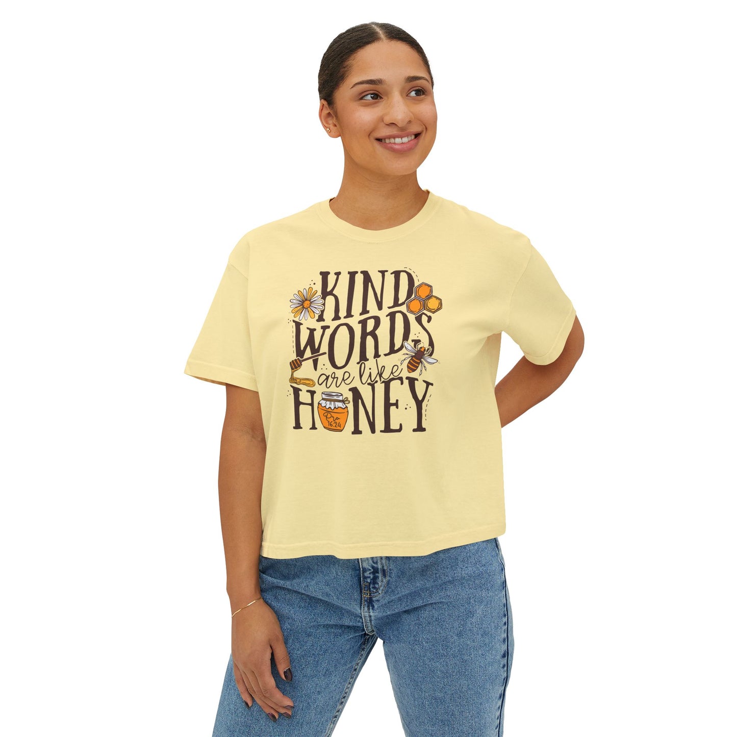 Kind Words Are Like Honey (Single Sided) - Faith Crop Tee