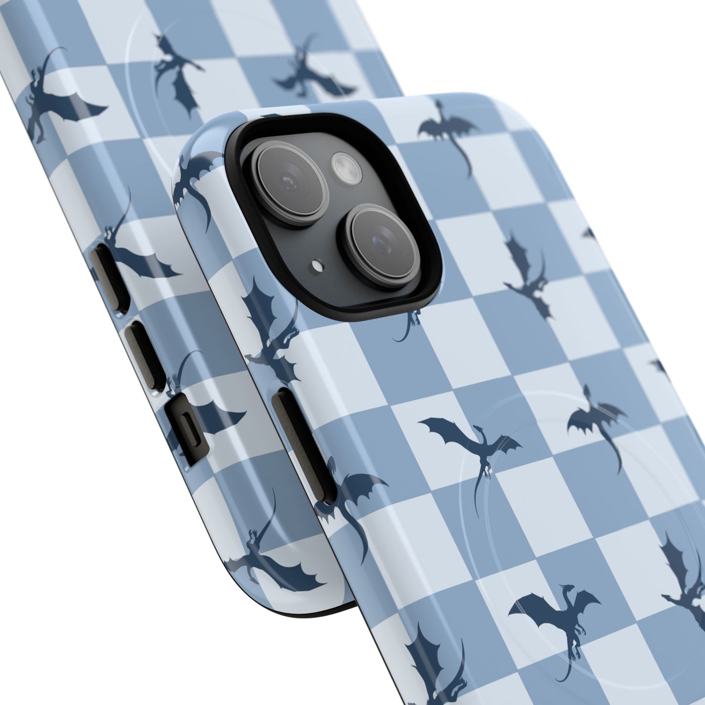 Dragon Check Phone Case — Blue