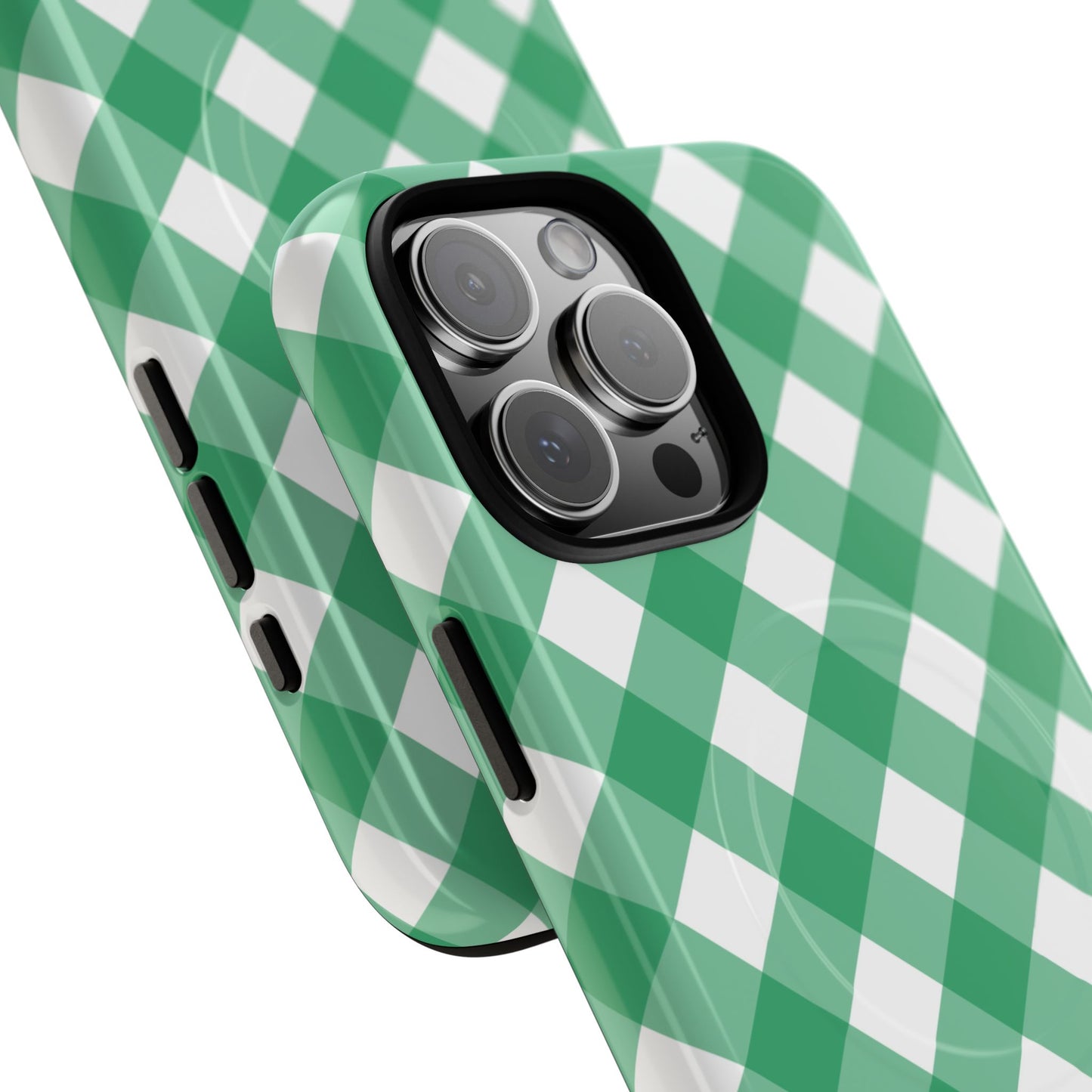 Green Gingham iPhone Case