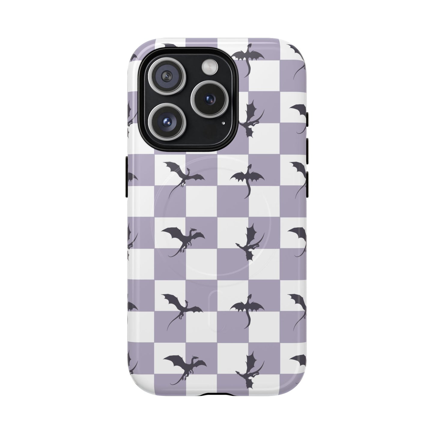 Dragon Check Phone Case — Lavender