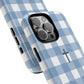 Blue Gingham Cross - Phone Case