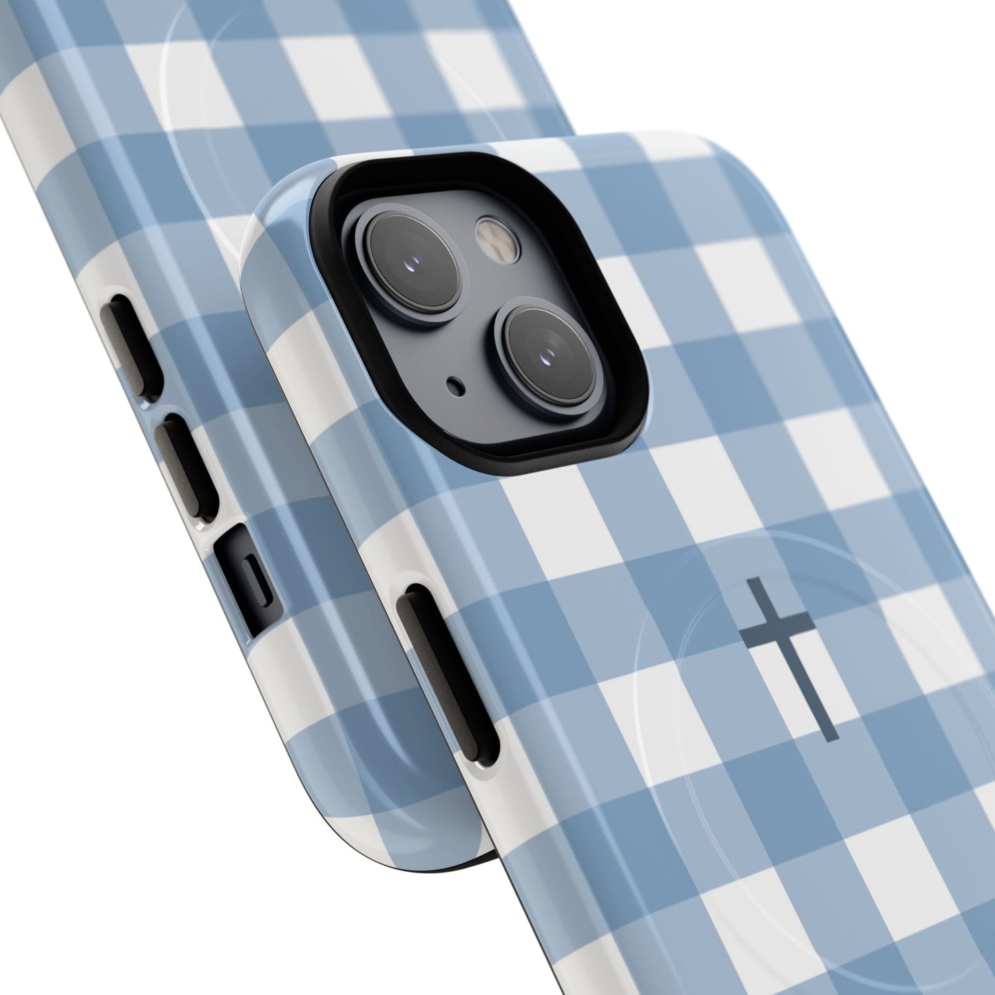 Blue Gingham Cross - Phone Case
