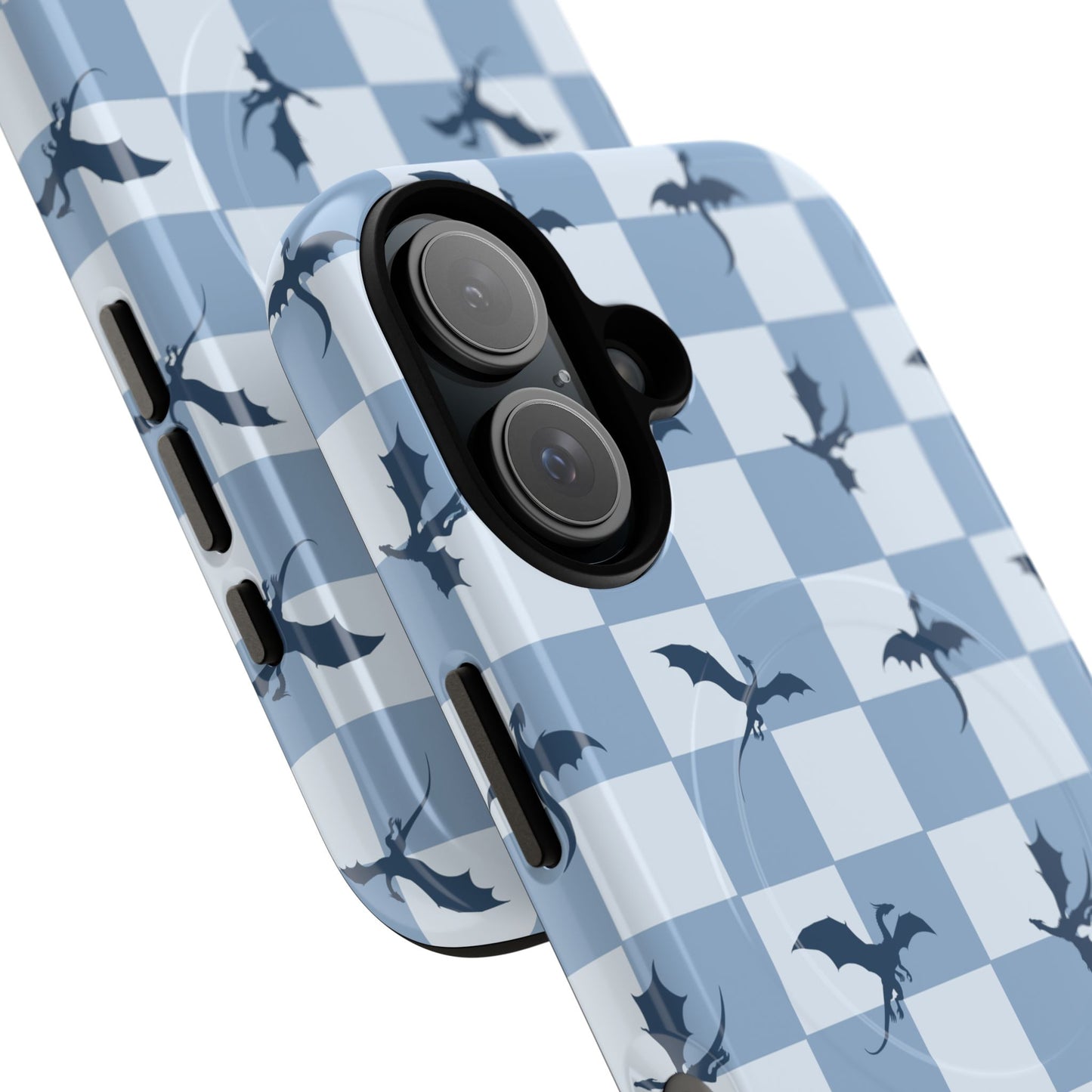 Dragon Check Phone Case — Blue
