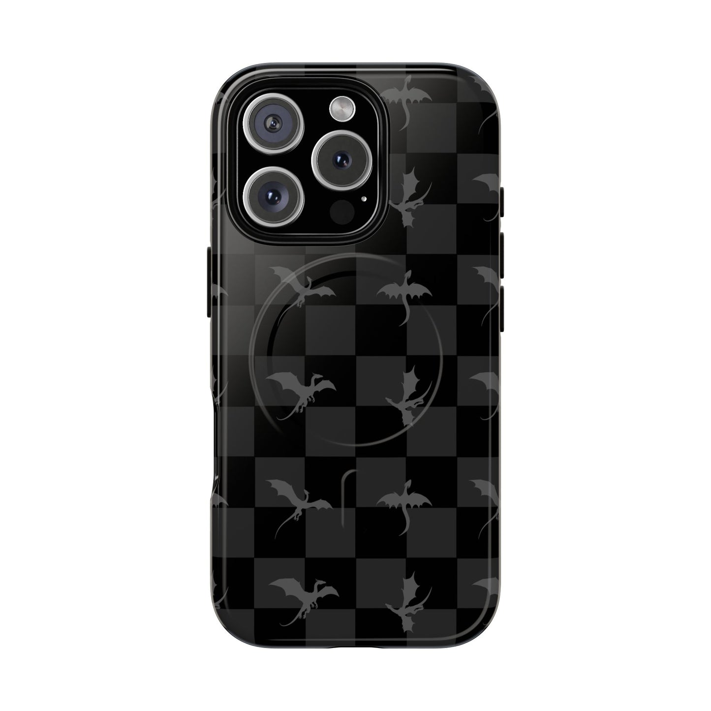 Dragon Check Phone Case — Grey