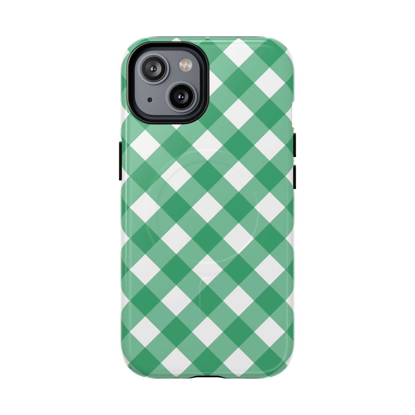 Green Gingham iPhone Case