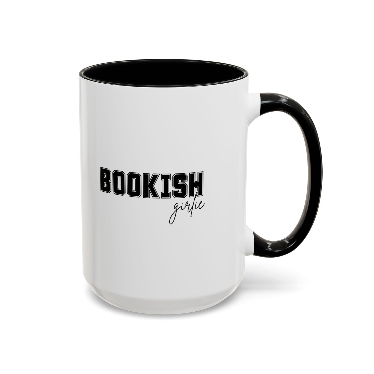 Bookish Girlie Black Coffee Cup, Accent Mugs for Readers, Perfect Gift for Book Lovers, Cozy Home Decor, Literary Gift Idea