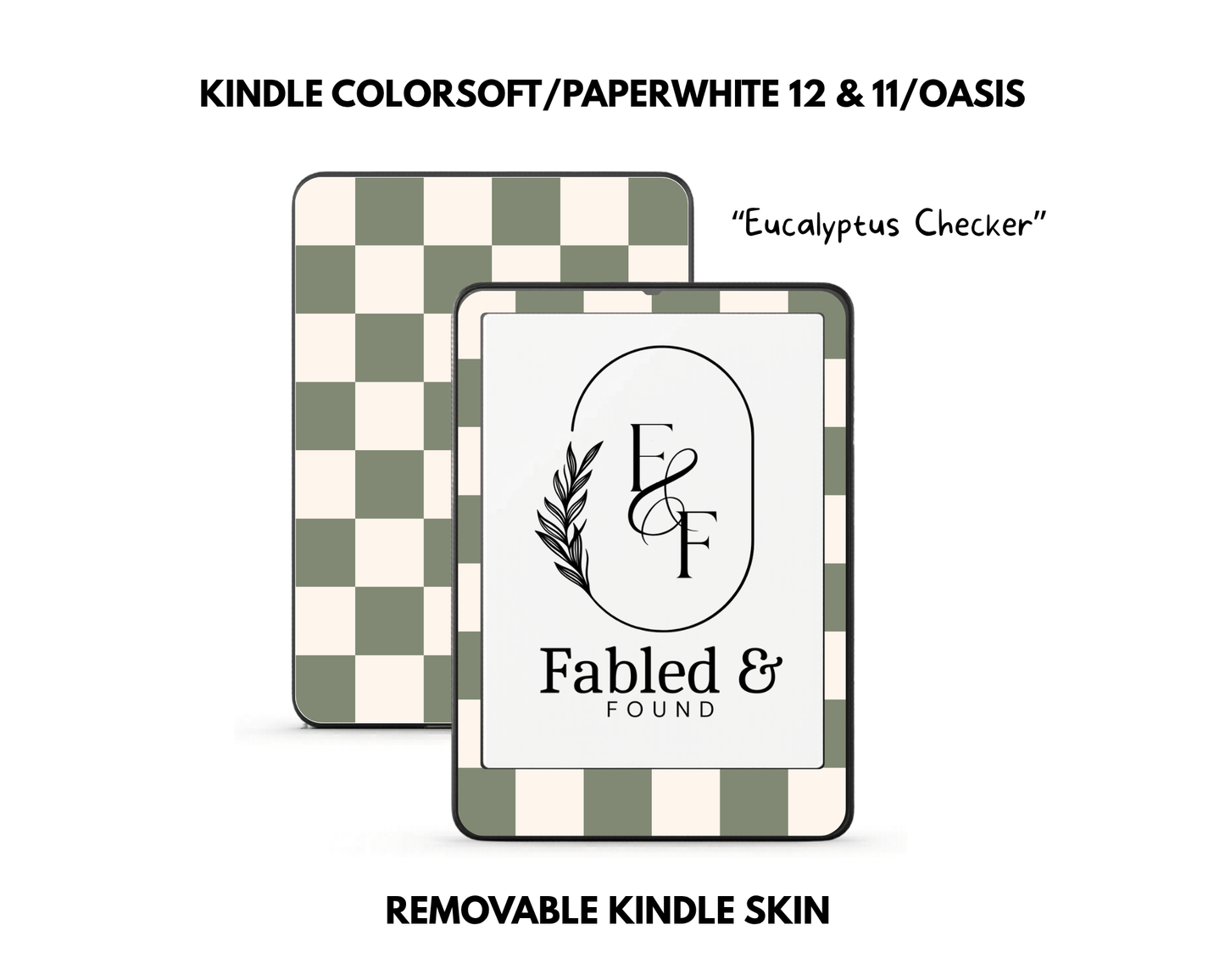 Eucalyptus Checker - Kindle Skin