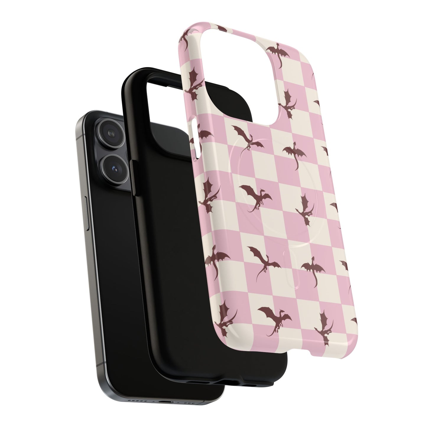 Dragon Check Phone Case — Pink