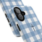 Blue Gingham Cross - Phone Case