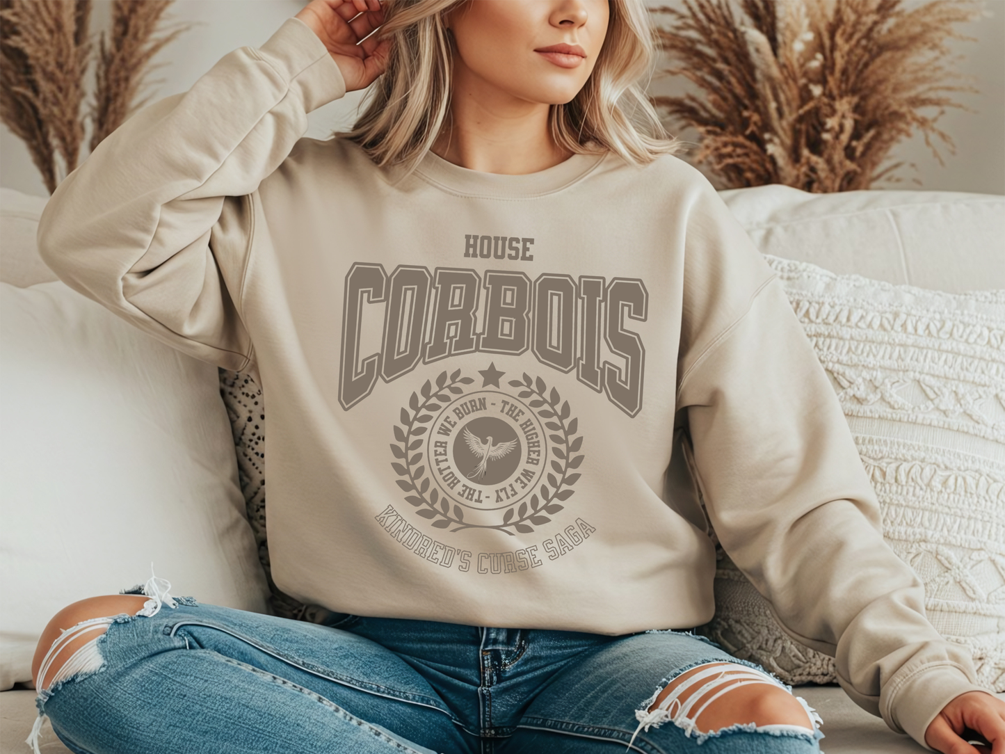 Kindred's Curse Saga House Corbois Sweatshirt, Spark Heat Glow of the Everflame, Officially Licensed Penn Cole