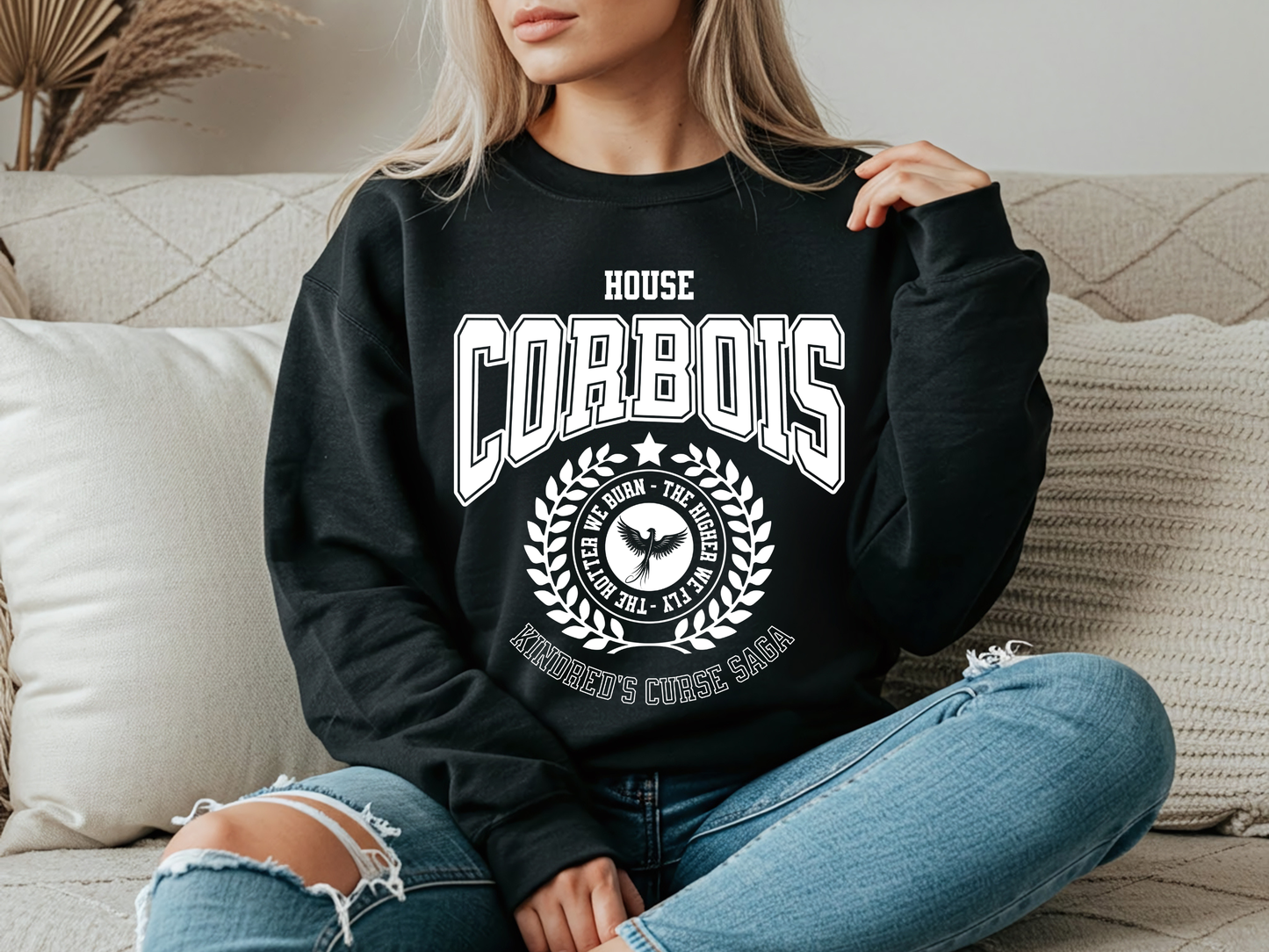 Kindred's Curse Saga House Corbois Sweatshirt, Spark Heat Glow of the Everflame, Officially Licensed Penn Cole