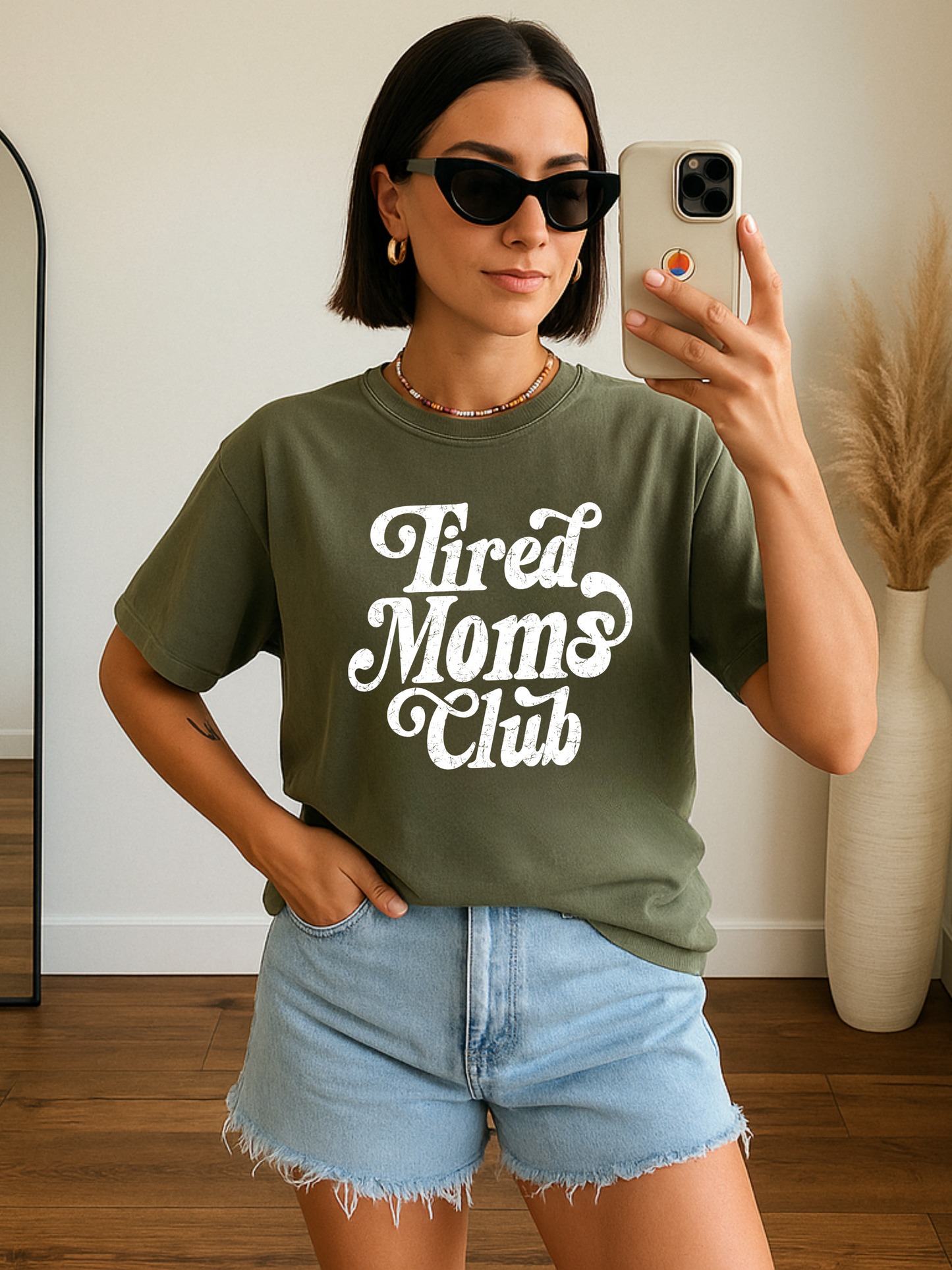 Tired Moms Club Distressed - Comfort Colors Tee