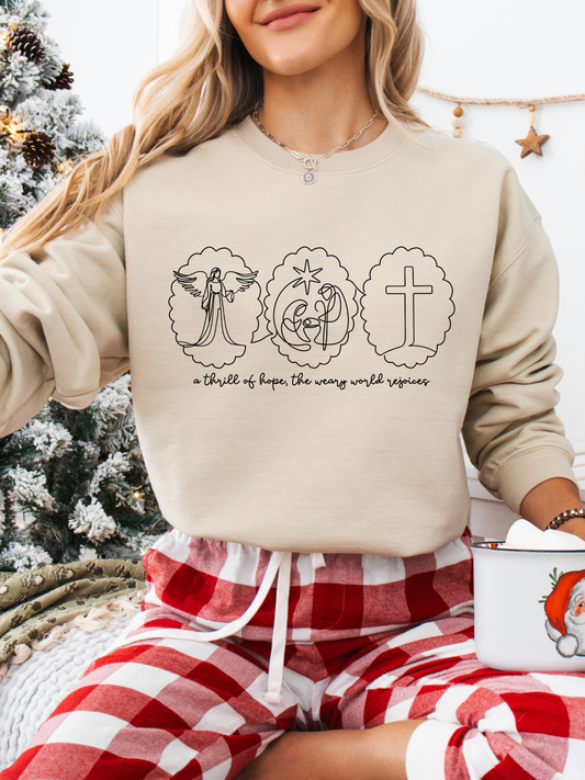 A Thrill of Hope - Christian Christmas Sweatshirt