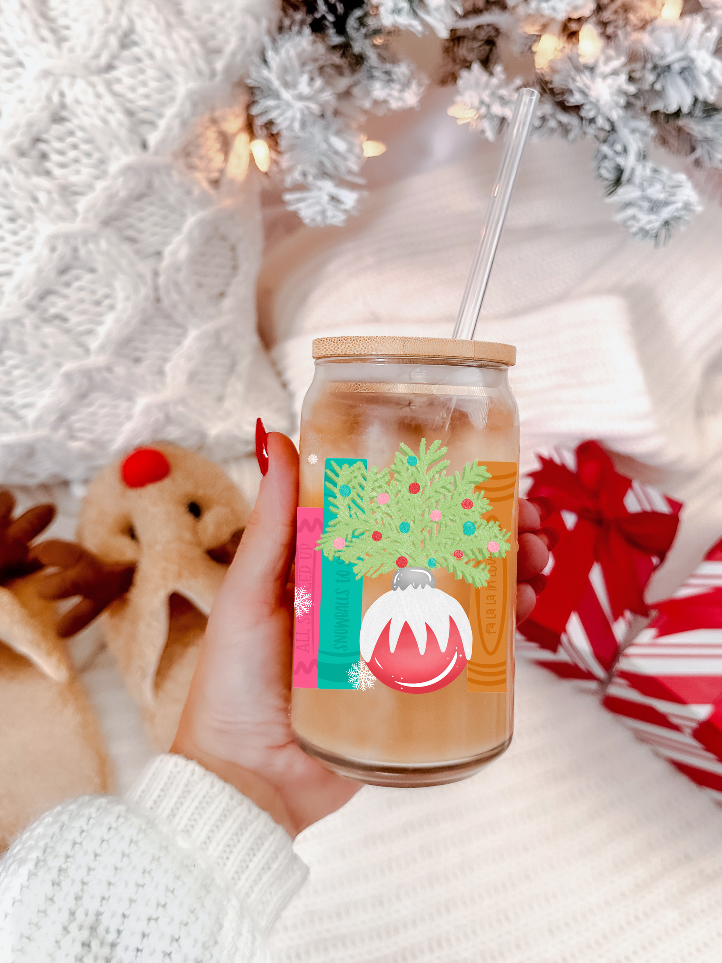 Christmas Bookstack - Glass Cup