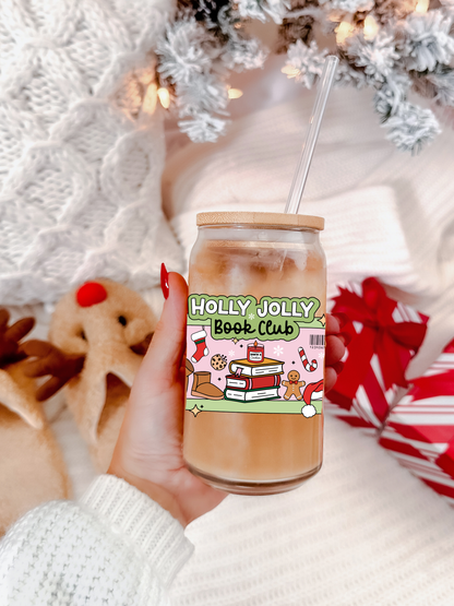 Holly Jolly Book Club - Glass Cup