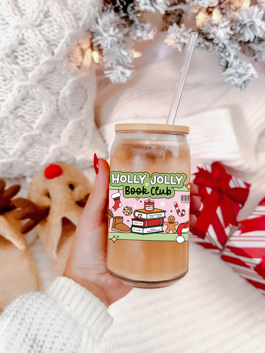Holly Jolly Book Club - Glass Cup