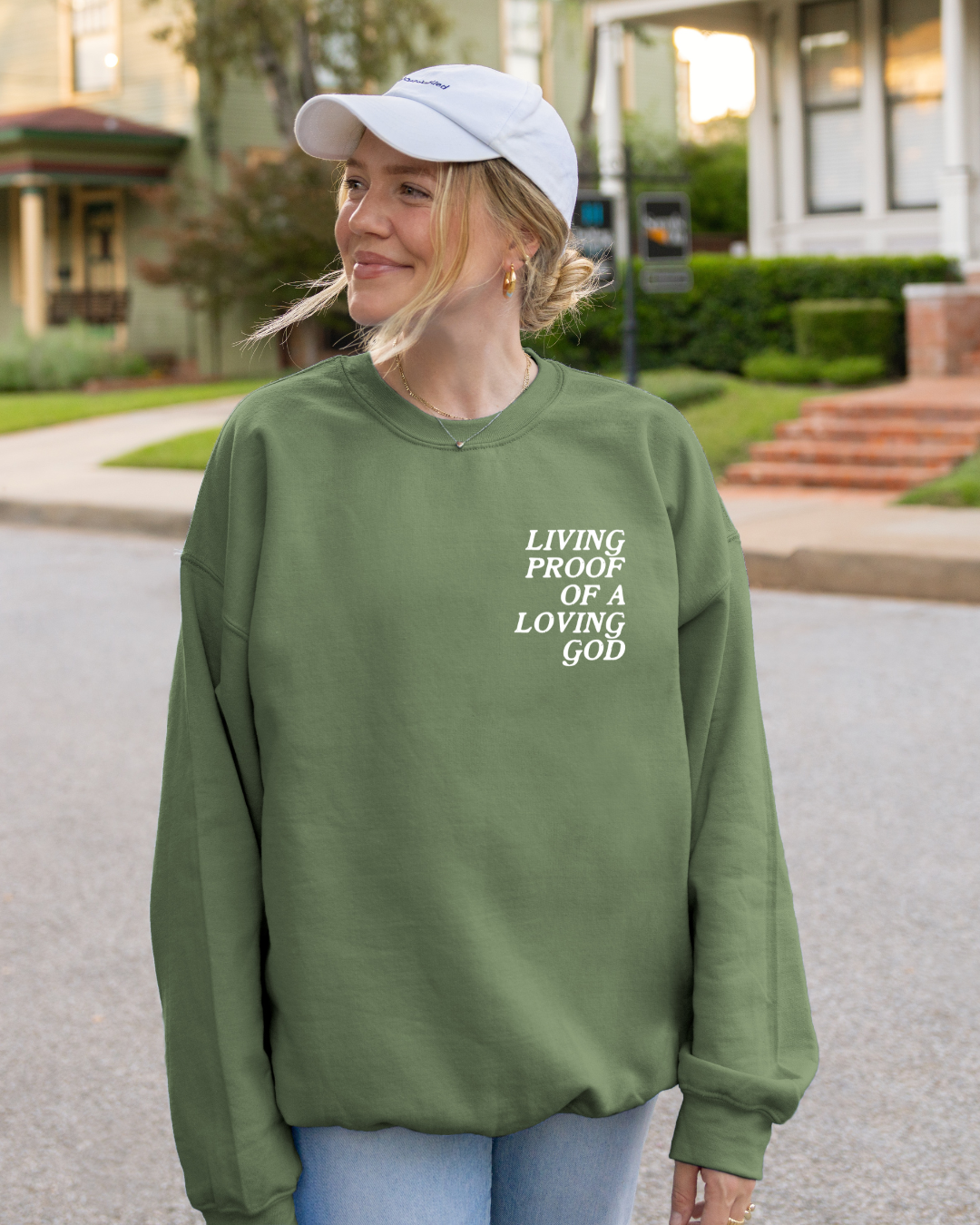Living Proof of a Loving God - Faith Crewneck
