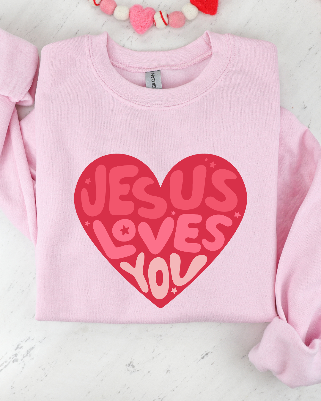 Jesus Loves You Heart - Faith Crewneck