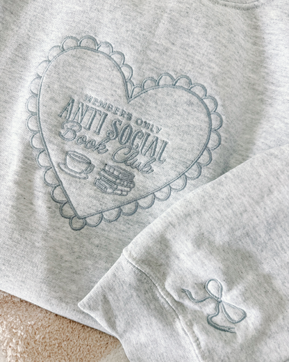 FF x Reading Through Realms - Anti-Social Book Club Sweatshirt - (Monochrome Grey)